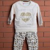 Elegant Girls Winter Set - Heart-Printed Shirt & Cheetah-Print Trousers (6 Months to 3.5 Years)