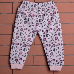 Elegant Girls Winter Set - Heart-Printed Shirt & Cheetah-Print Trousers (6 Months to 3.5 Years)